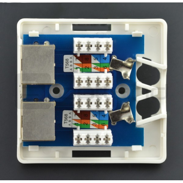 Gniazdko Natynkowe 2x RJ45 Ekranowane Lanberg - - Sklep Dla Robotyków