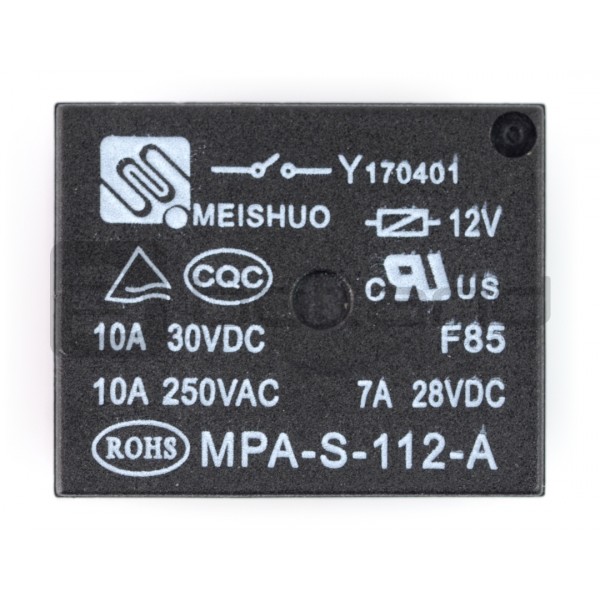 MPA-S-112-A relay - 12V coil, 1x 10A / 250VAC - Electronic components parts
