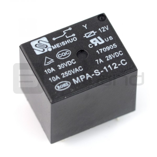 MPA-S-112-C relay - 12V coil, 1x 10A / 250VAC - Electronic components parts