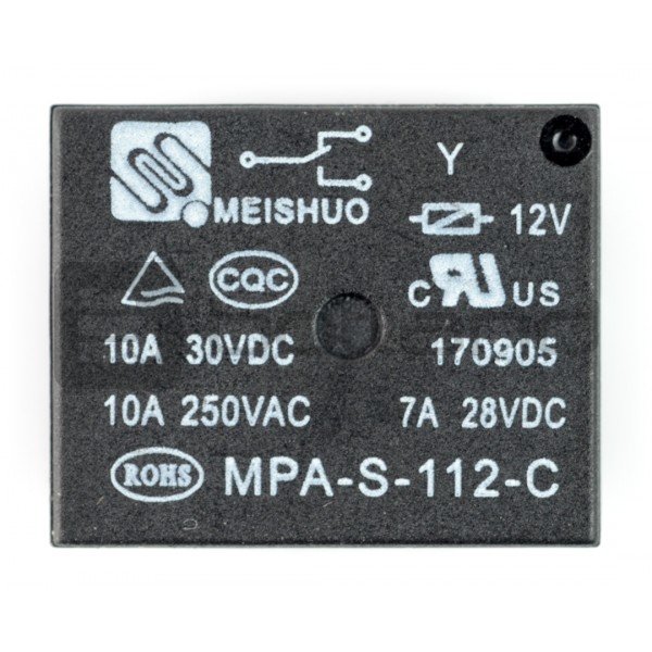 MPA-S-112-C relay - 12V coil, 1x 10A / 250VAC - Electronic components parts