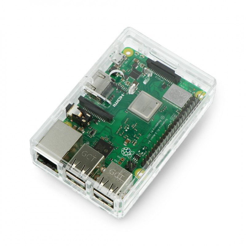 Case Raspberry Pi Model 3B+/3B/2B- transparent - Electronic components ...