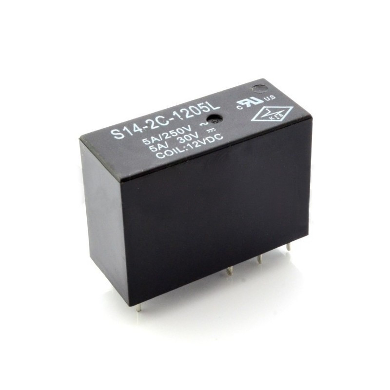 Relay S14-2c-1205l - Coil 12v, Contacts 2x 5a   - Electronic Components 