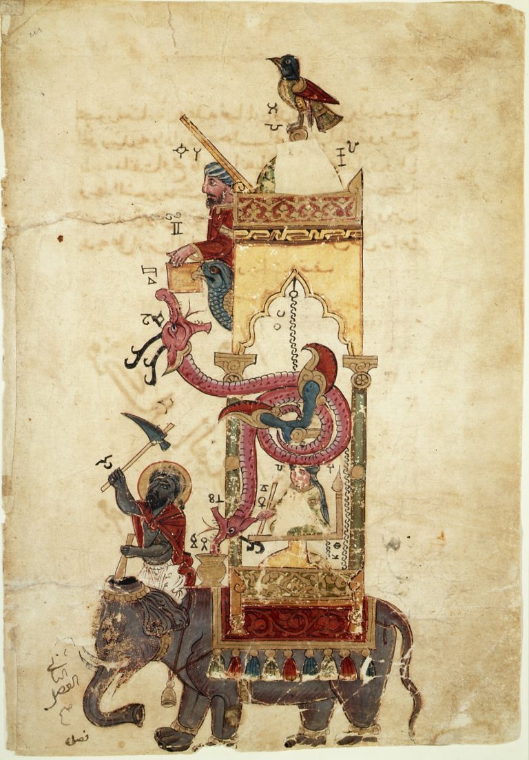 Średniowieczna arabska ilustracja urządzenia mechanicznego