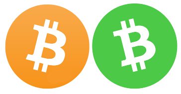 logo Bitcoin i Bitcoin Cash