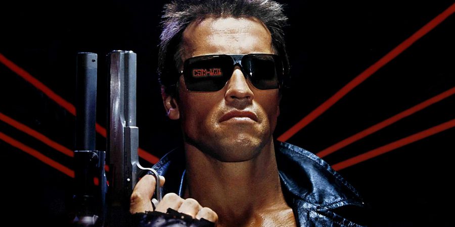 Arnold Schwarzenegger jako Terminator - Kadr z filmu Terminator