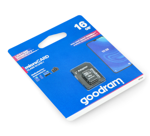Karta pamięci Goodram M1AA microSD 16GB 100MB/s UHS-I klasa 10 z adapterem