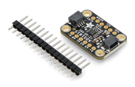 Adafruit ADS1015 w zestawie z listwą goldpin.