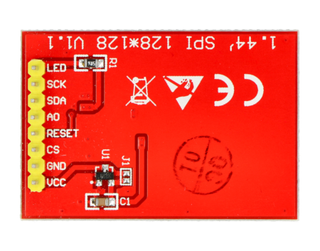 Wyświetlacz graficzny LCD 1,44'' 128x128px.