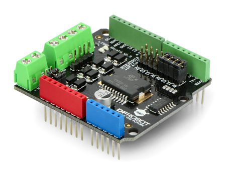 DFRobot Motor Shield L298P v1.3 - dwukanałowy sterownik silników - nakładka dla Arduino 35 V / 2 A