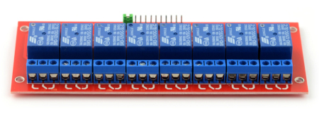 Moduł przekaźników 8 kanałów z optoizolacją - styki 10 A / 250 V AC - cewka 12 V