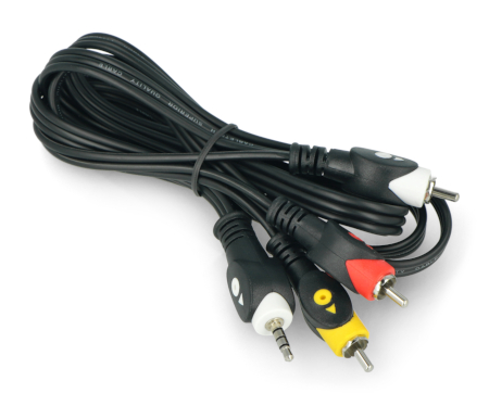 Przewód Jack 3,5m 4 polowy - 3x RCA - 1,5m