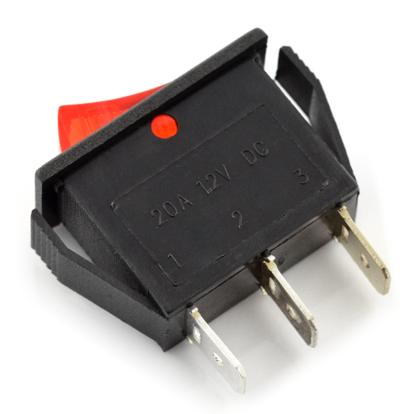 Wyłącznik On-Off MK111 12V/20A - czerwony