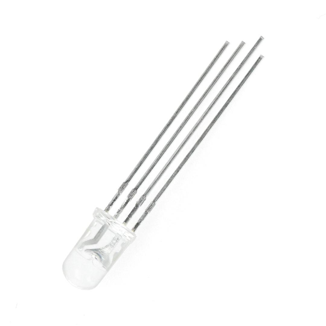 Dioda LED 5 mm RGB wsp. anoda - LED z czterema wyprowadzeniami świecąca we wszystkich kolorach