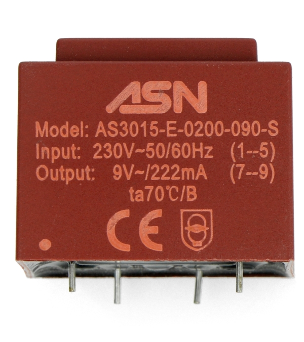 Transformator zalewany ASN AS3015 2W 230V/9V