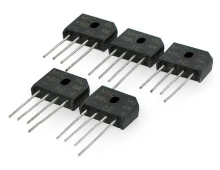 Mostek prostowniczy KBU6M - płaski - 5 sztuk