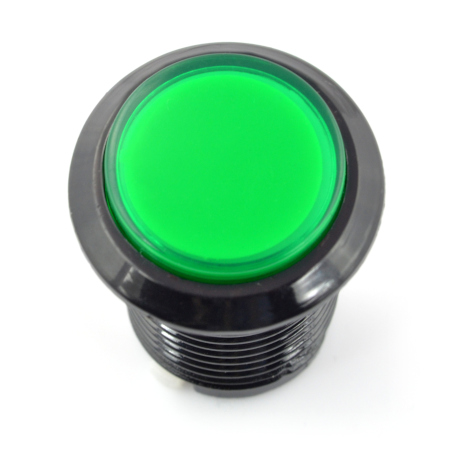 Arcade Push Button 3,3 cm czarna obudowa - zielony z podświetleniem