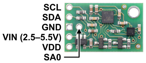 Wyprowadzenia modułu IMU 3D