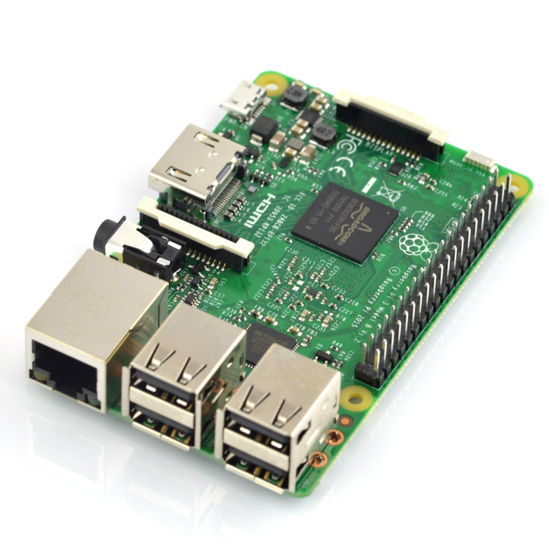Raspberry Pi 3 Model B 1 GB RAM - popularny minikomputer w najnowszej wersji z 64-bitowym procesorem 1,2 GHz, 1 GB pamięci