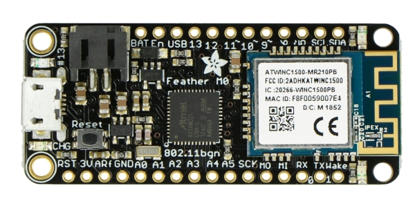Adafruit Feather M0 WiFi Adafruit Feather M0 WiFi 32-bit, arduino, moduł,kontroler,