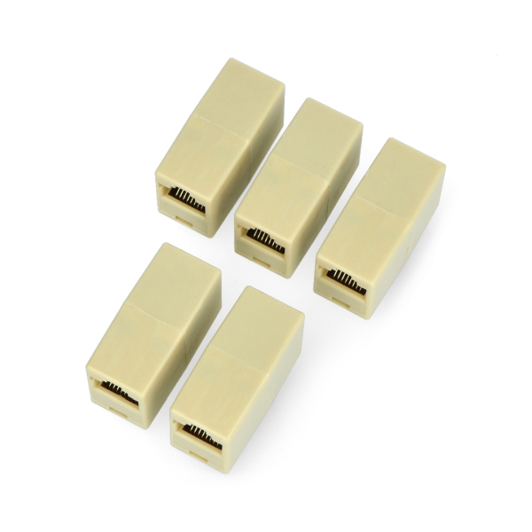 Złącze do łączenia kabli sieciowych RJ45 / 8P8C - beżowe - 5szt.