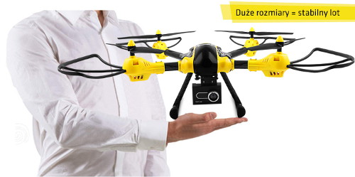 Dron quadrocopter OverMax X-Bee drone 7.1 2.4GHz z gimbalem i kamerą HD - 65cm + dodatkowy akumulator