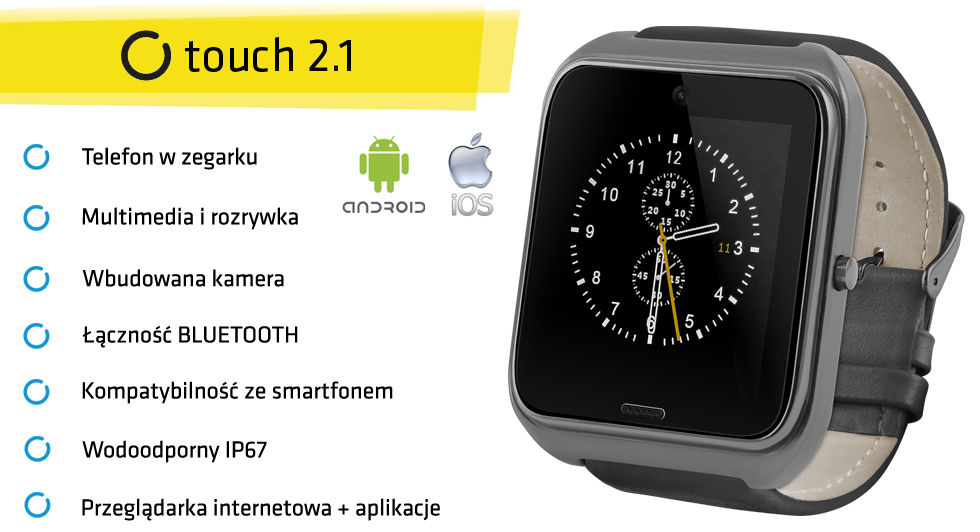 SmartWatch Touch 2.1 - inteligetny zegarek z funkcją telefonu