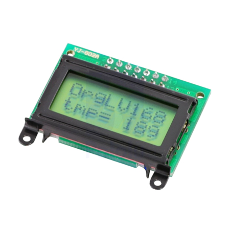 Wyświetlacz LCD 2x8 znaków zielony z czarną ramką - Pololu 356
