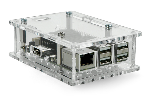 Obudowa do Orange Pi Lite Na zdjęciu minikomputer Odroid C2 w obudowie. Przedmiotem sprzedaży jest obudowa, pozostałe elementy można nabyć osobno