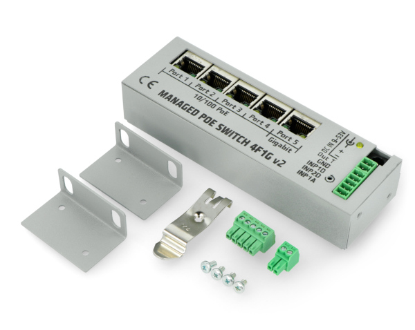 Tinycontrol POESWG-030 - switch 4F1G 4 porty 10/100Mb PoE + 1 port 1Gb - z funkcją zarządzania