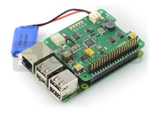 Przedmiotem sprzedaży jest nakładka i bateria Li-Pol 300 mAh. Raspberry Pi należy zakupić osobno