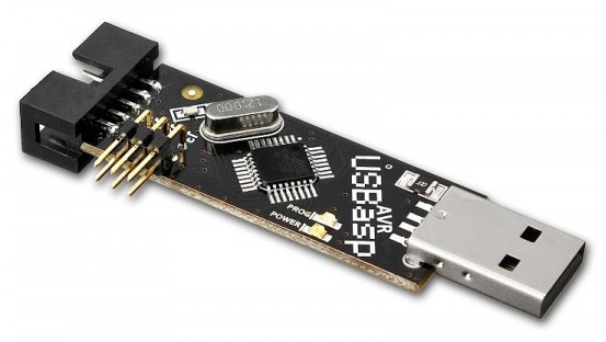 Programator AVR zgodny USBasp ISP + taśma IDC - czarny