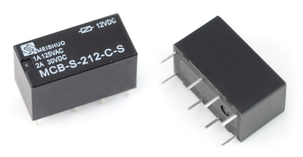 Przekaźnik MCB-S-212-C-S - cewka 12V, styki 2x 1A/125VAC
