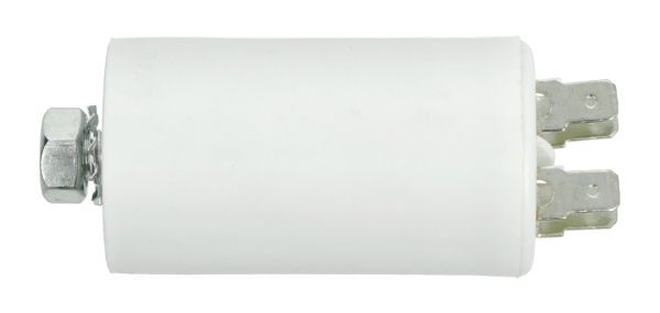 Kondensator silnikowy 8 uF / 450 V 35 x 62 mm z konektorami