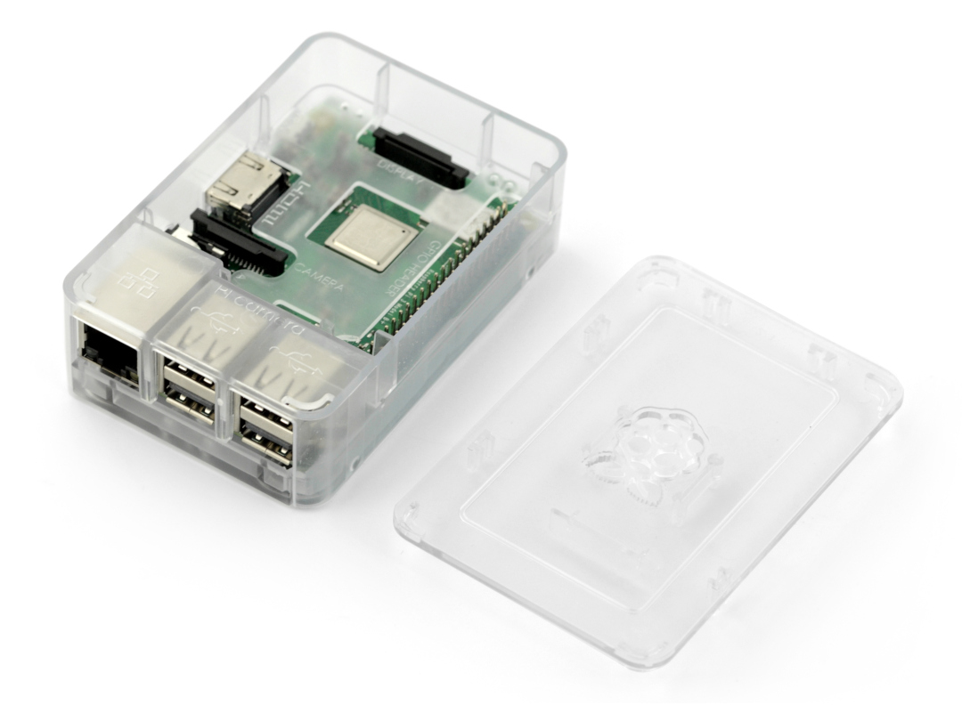 Dzięki zdejmowanej pokrywie górnej użytkownik może w prosty sposób podłączyć układy do złącz GPIO Raspberry Pi