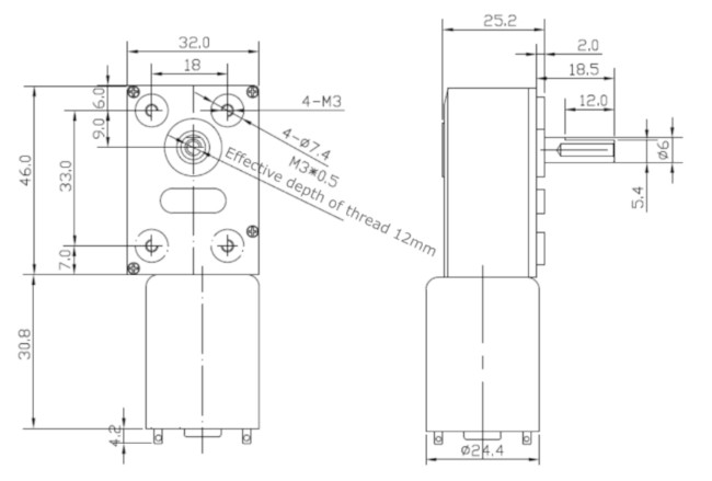 Silnik dfrobot DC 12V 40RPM z przekładnią ślimakową