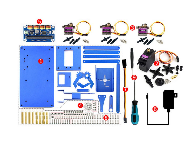 Ramie robota 4-DOF Metal Robot Arm