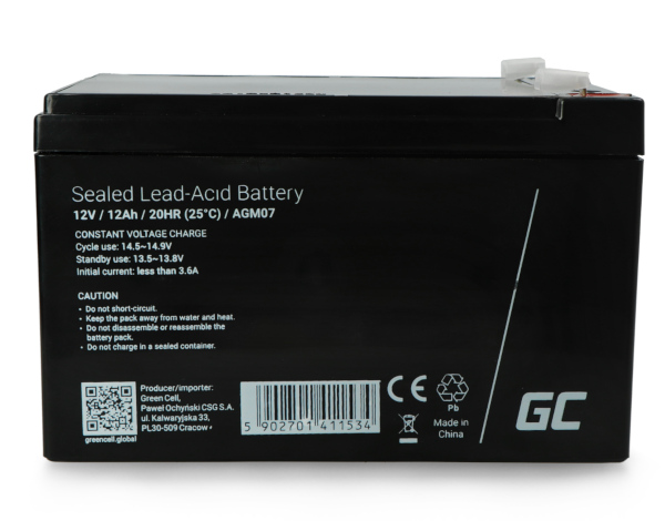 Akumulator żelowy 12V 12Ah Green Cell