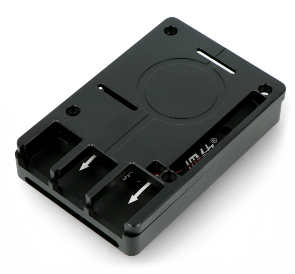 Obudowa Raspberry Pi model 4B z wentylatorem - aluminiowa - LT-4BA05 - czarna