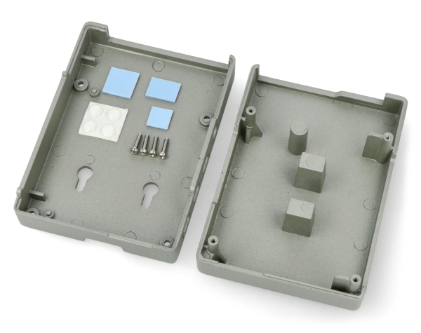 Zawartość zestawu Obudowy do Raspberry Pi model 4B - aluminiowa - LT-4BA04 - szara