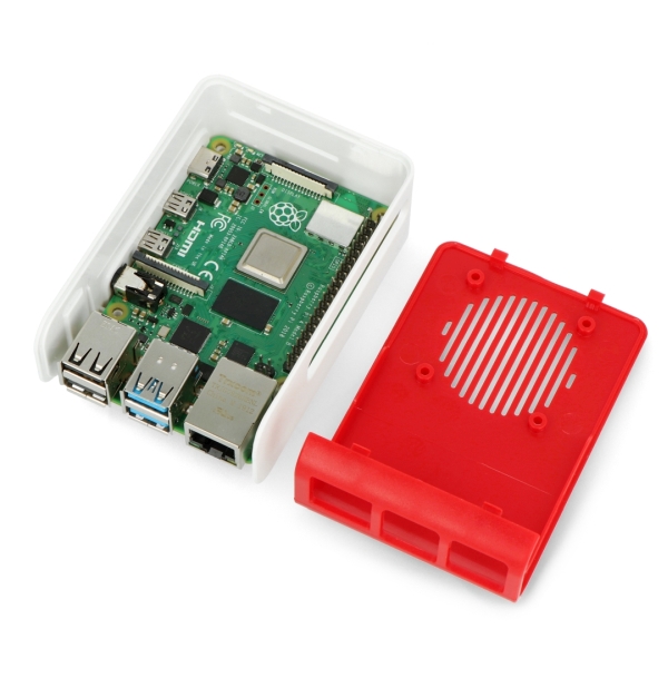 Obudowa do Raspberry Pi 4B - ABS - LT-4A11 - biało czerwona