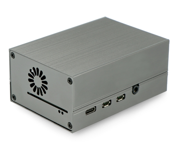 Obudowa do Raspberry Pi 4B - metalowa - srebrna - LT-4BA06