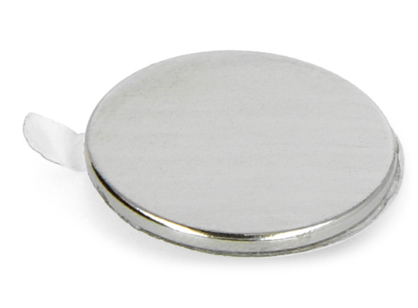 Magnes neodymowy okrągły z warstwą klejącą N N35/Ni 15x1,2mm - 10szt.