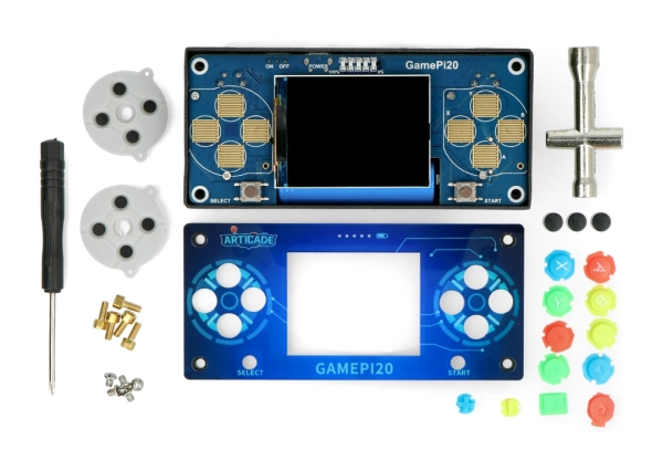 Przedmiotem sprzedaży jest moduł konsoli wraz ze wszystkimi elementami montażowymi. Minikomputer Raspberry Pi Zero oraz kartę microSD należy zakupić osobno.