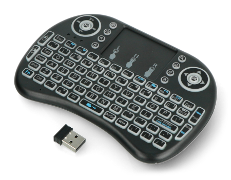 Klawiatura bezprzewodowa Blow Mini KS-2 + touchpad Mini Touch - czarna - na baterie AAA