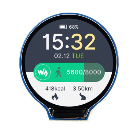 General LCD - okrągły wyświetlacz od Waveshare o przekątnej równej 1,28''.