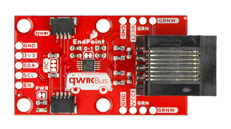 QwiicBus EndPoint - rozkład elementów na płytce