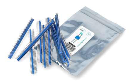 Wtyk goldpin 2x40 prosty raster 2,54 mm - niebieski - 10 szt.