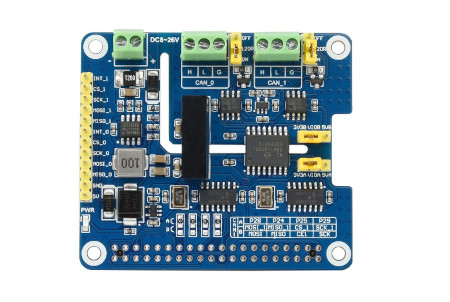 2-kanałowa izolowana nakładka CAN FD do Raspberry Pi.