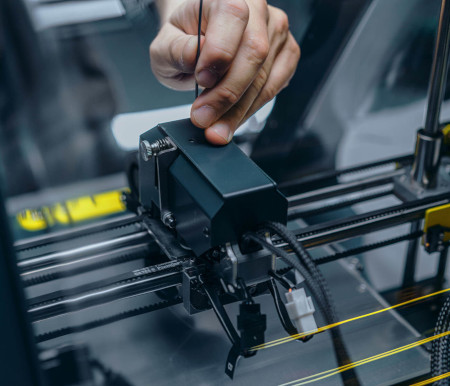Głowica druku 3D wraz z czujnikiem filamentu