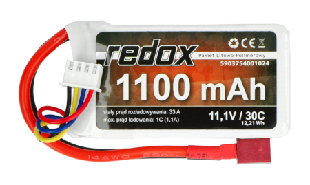 Pakiet Li-Pol Redox 1100mAh 30C 3S 11,1V
